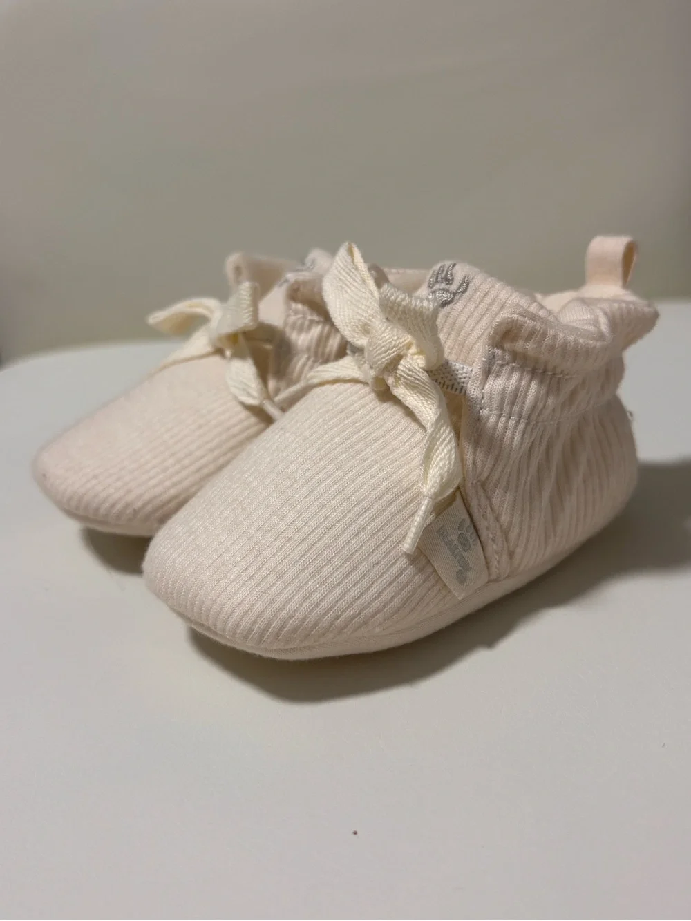 Baby Cream Knit Booties with Bows – Worn Once